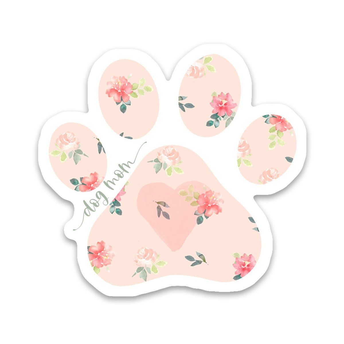NOVELTY STICKER FLOWER PAW DOG MOM