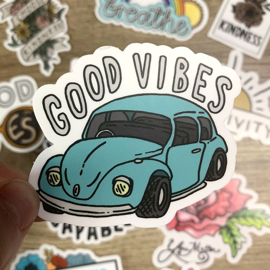 NOVELTY STICKER GOOD VIBES BUGGY
