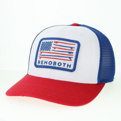 LEGACY MID PROFILE TRUCKER HAT RED/ROYAL SURF FLAG