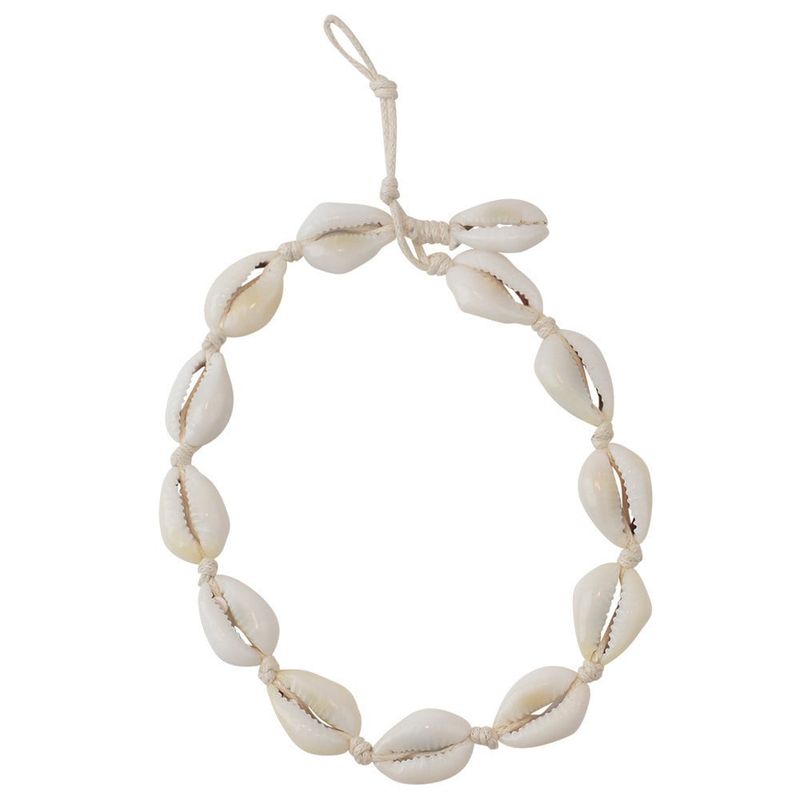 HEMP CORDED ANKLET COWRY SHELL ADJUSTABLE
