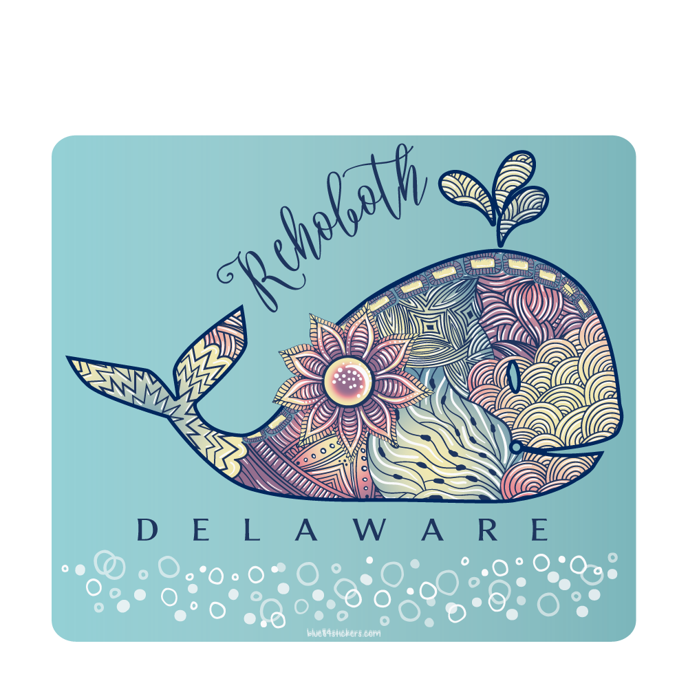 BEACH STICKER BUBBLING WHALE