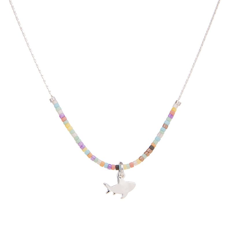 SEEDBEAD CHARM CHAIN NECKLACE SHARK ADJUSTABLE