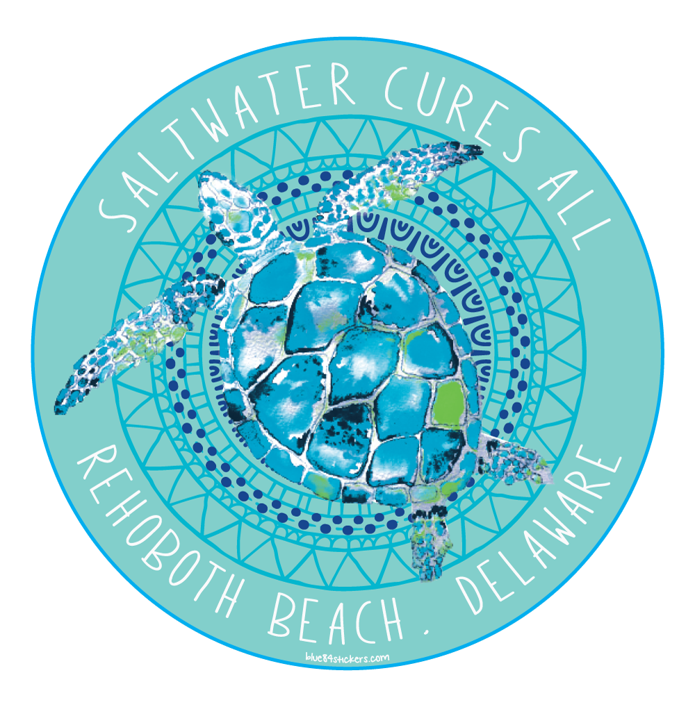 BEACH STICKER SALTWATER CURES ALL SEA TURTLES