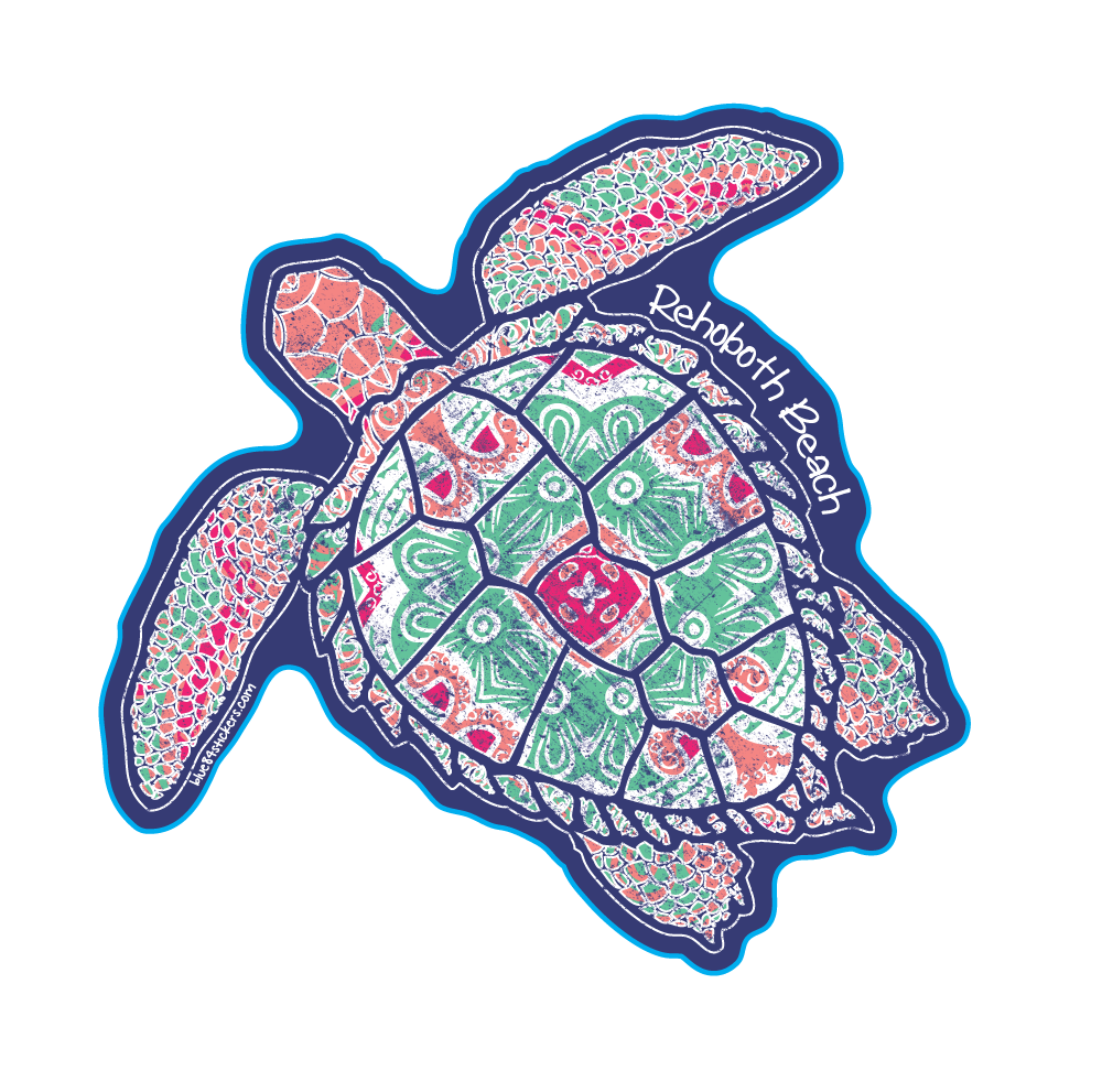 BEACH STICKER EARTH SEA TURTLE