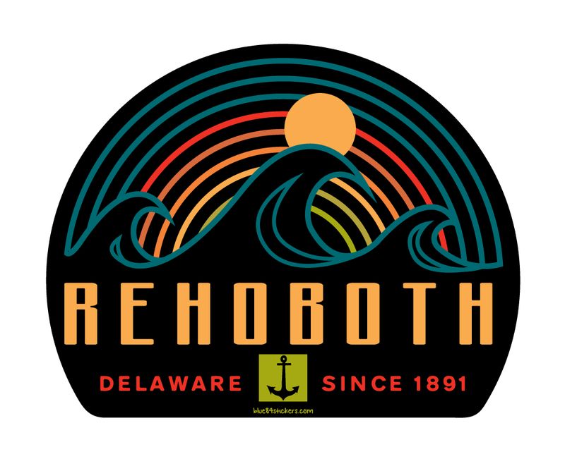 BEACH STICKER THREADED WAVES