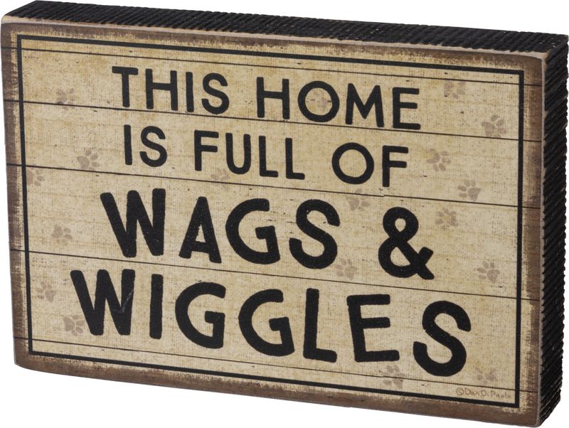 PET LOVER BLOCK SIGNS WAGS AND WIGGLES