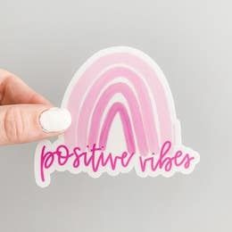 NOVELTY STICKER RAINBOW POSITIVE VIBES