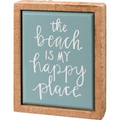 BEACH LOVER BLOCK SIGNS MINI THE BEACH IS MY HAPPY PLACE