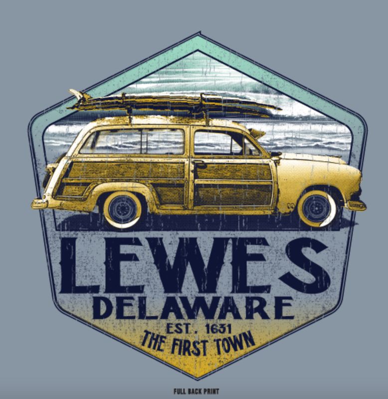 LEWES BEACH STICKER SHINER WOODY