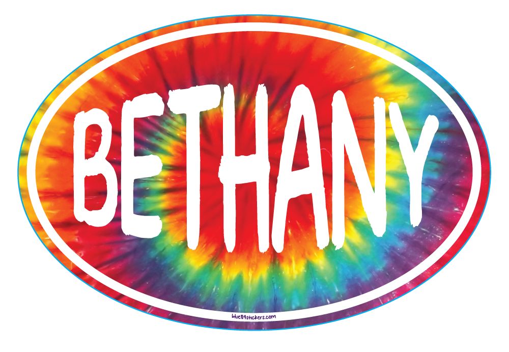 BETHANY BEACH STICKER RAINBOW TIEDYE OVAL