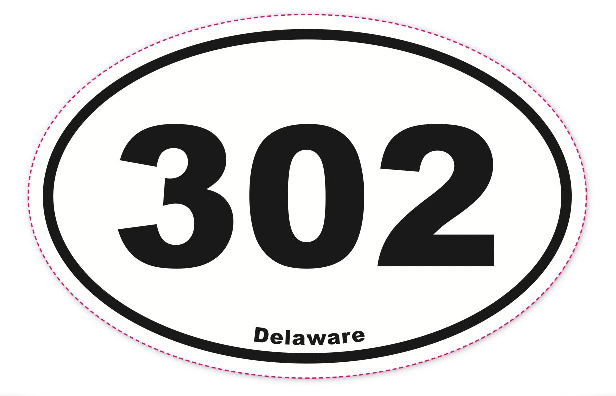 EURO STICKER 5.75 x 3.875 OVAL DELAWARE 302