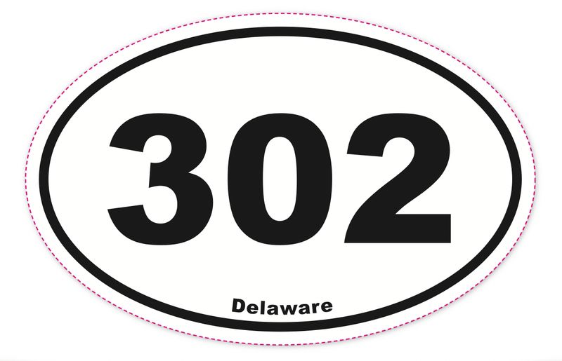 EURO STICKER 5.75 x 3.875 OVAL DELAWARE 302