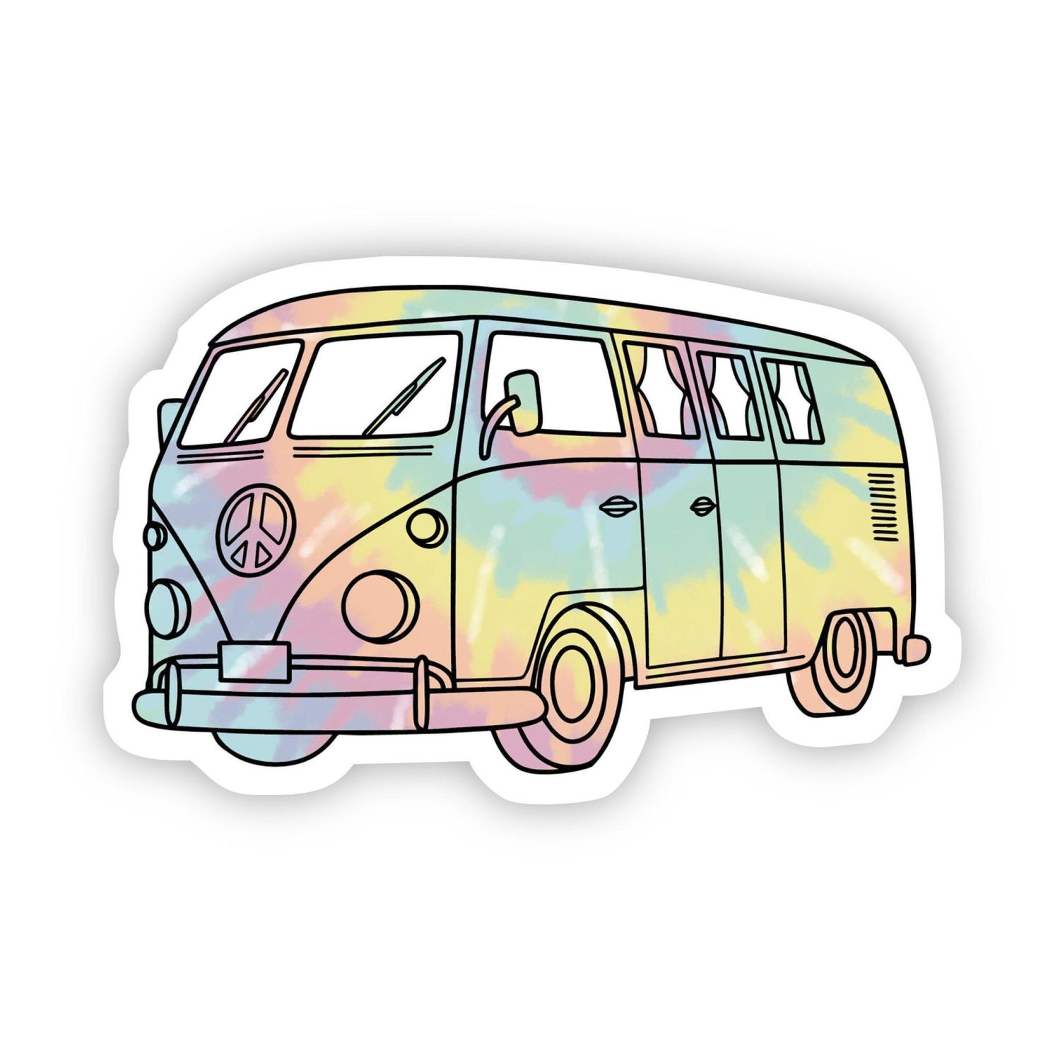 NOVELTY STICKER TIEDYE BEACH VAN