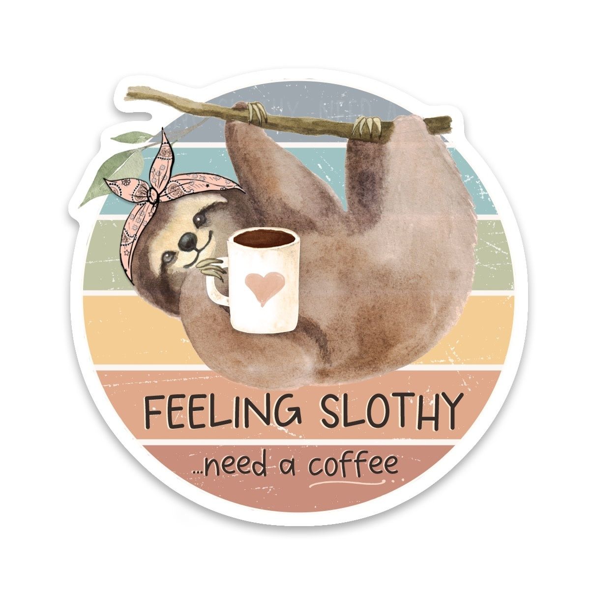 NOVELTY STICKER FEELING SLOTHY