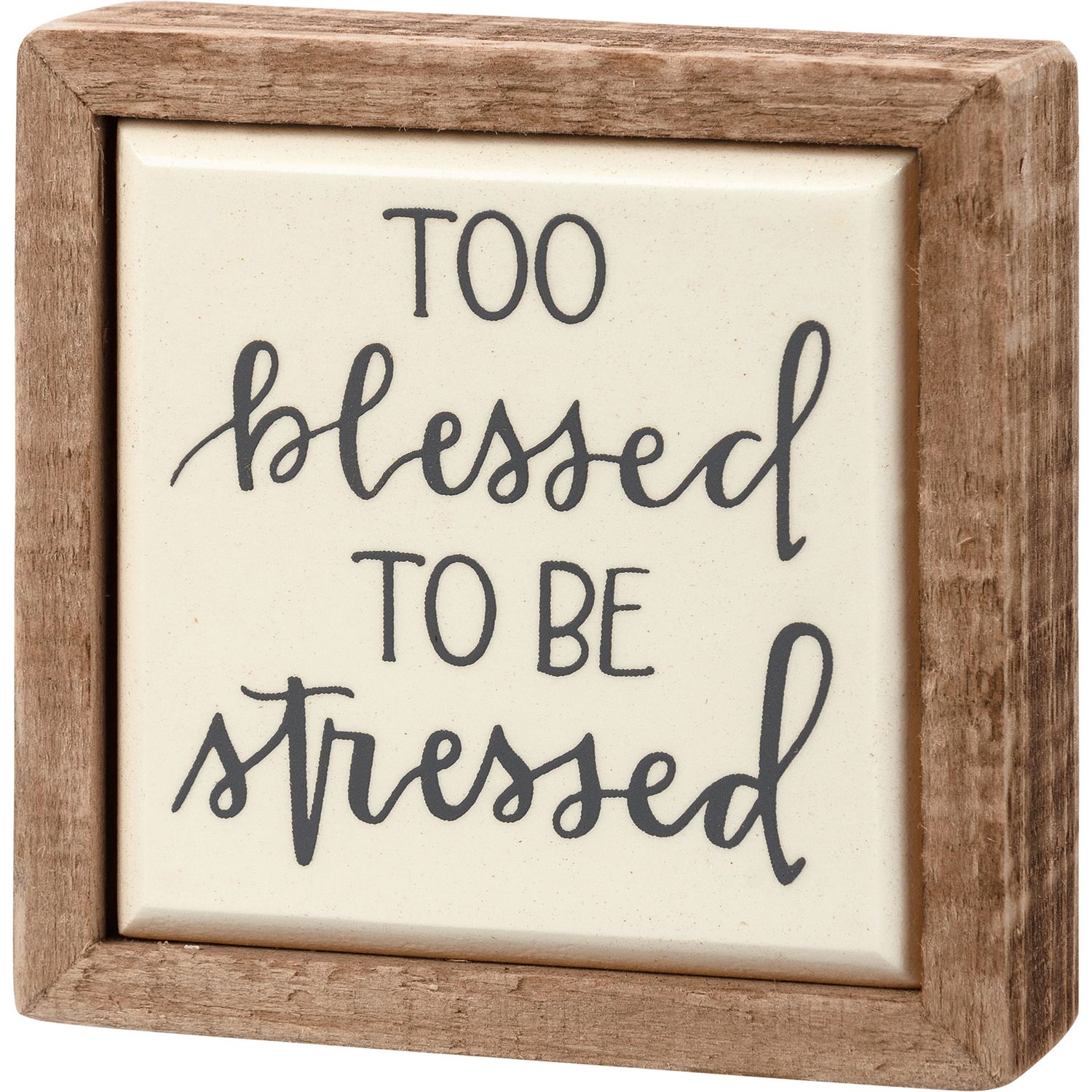 BEACH LOVER BLOCK SIGNS MINI TOO BLESSED TO BE STRESSED