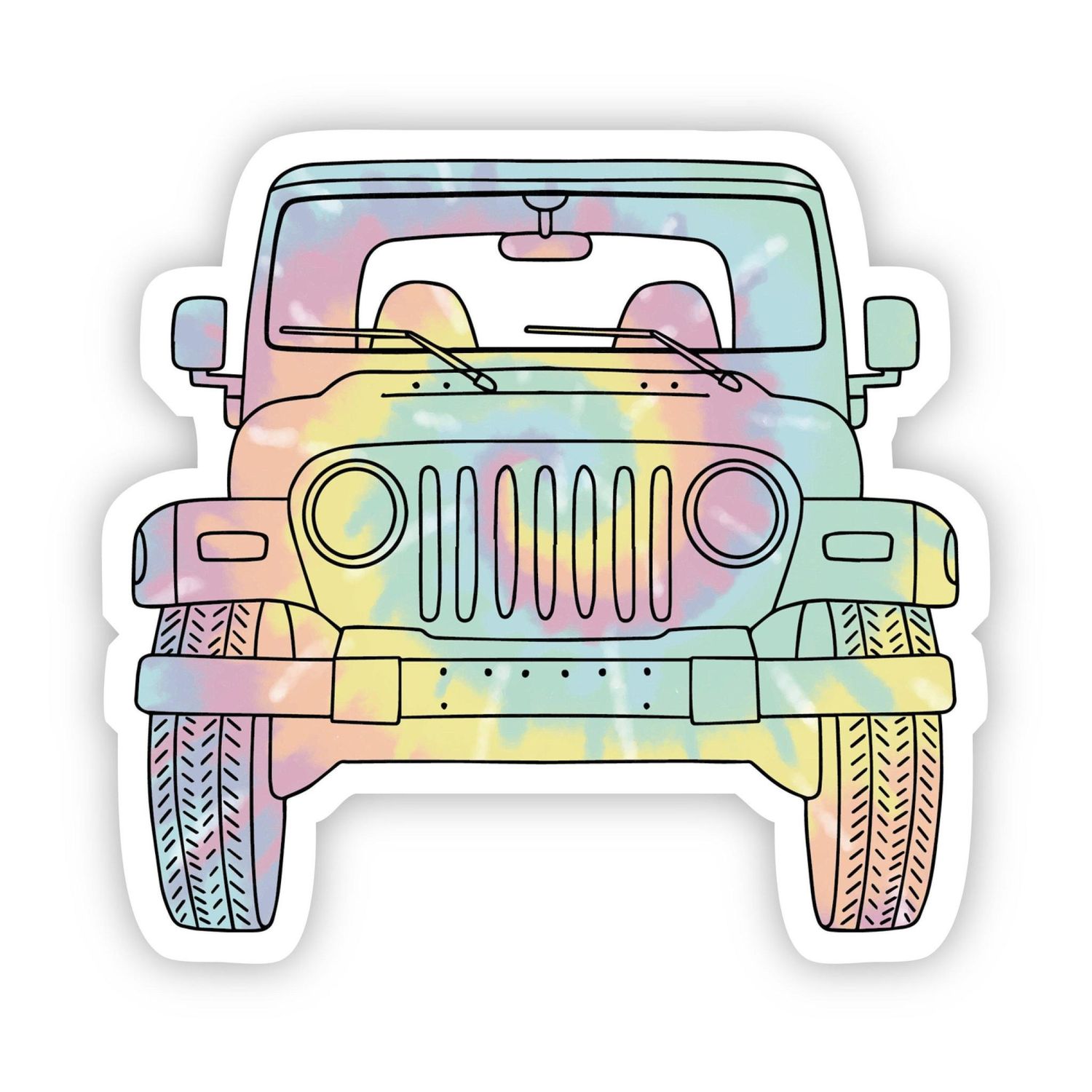 NOVELTY STICKER TIEDYE JEEP