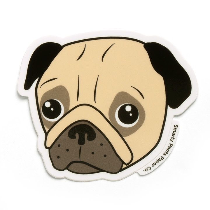 NOVELTY STICKER PUG FACE
