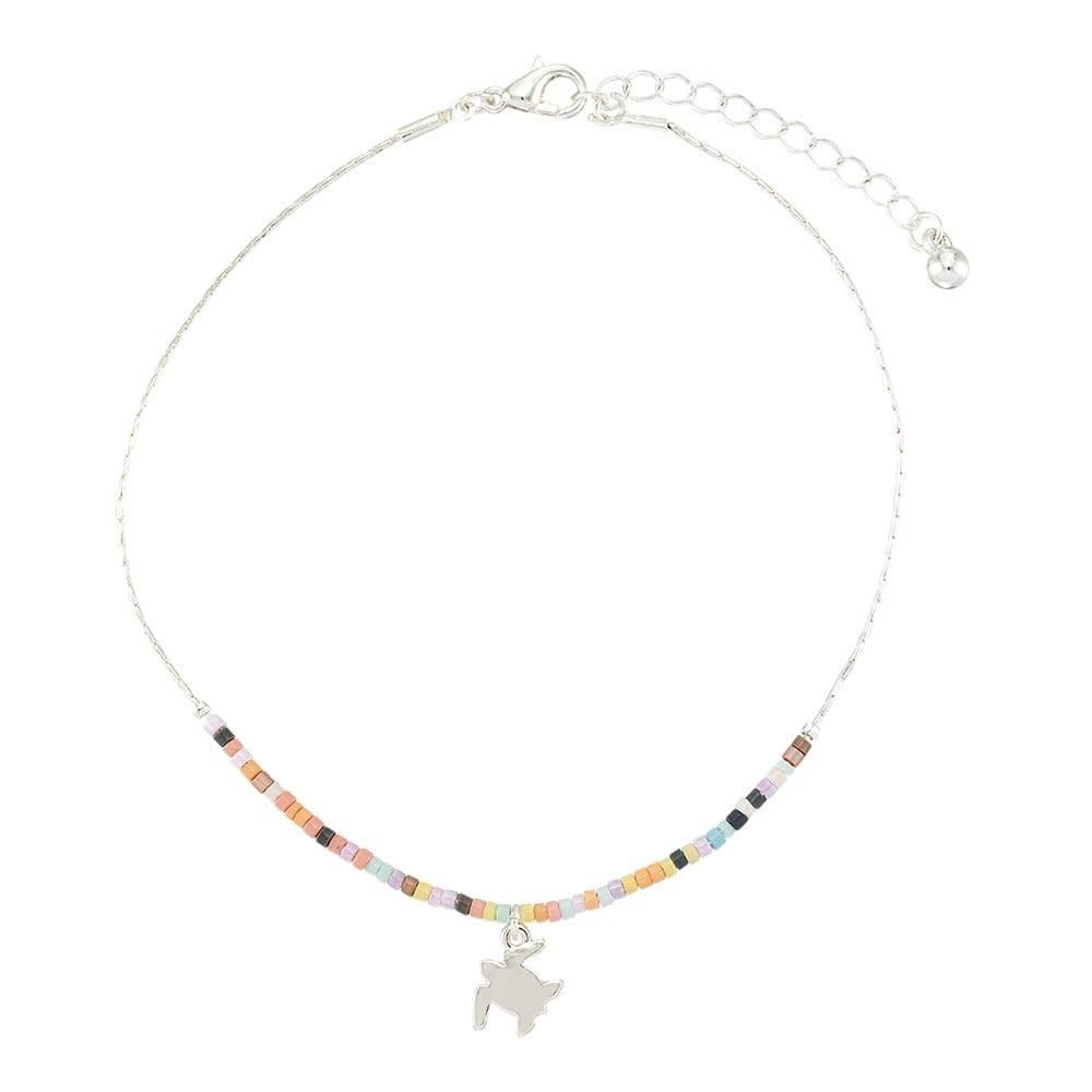 SEEDBEAD CHARM CHAIN ANKLET SEA TURTLE ADJUSTABLE