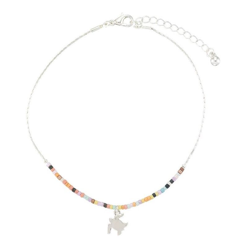 SEEDBEAD CHARM CHAIN ANKLET SEA TURTLE ADJUSTABLE
