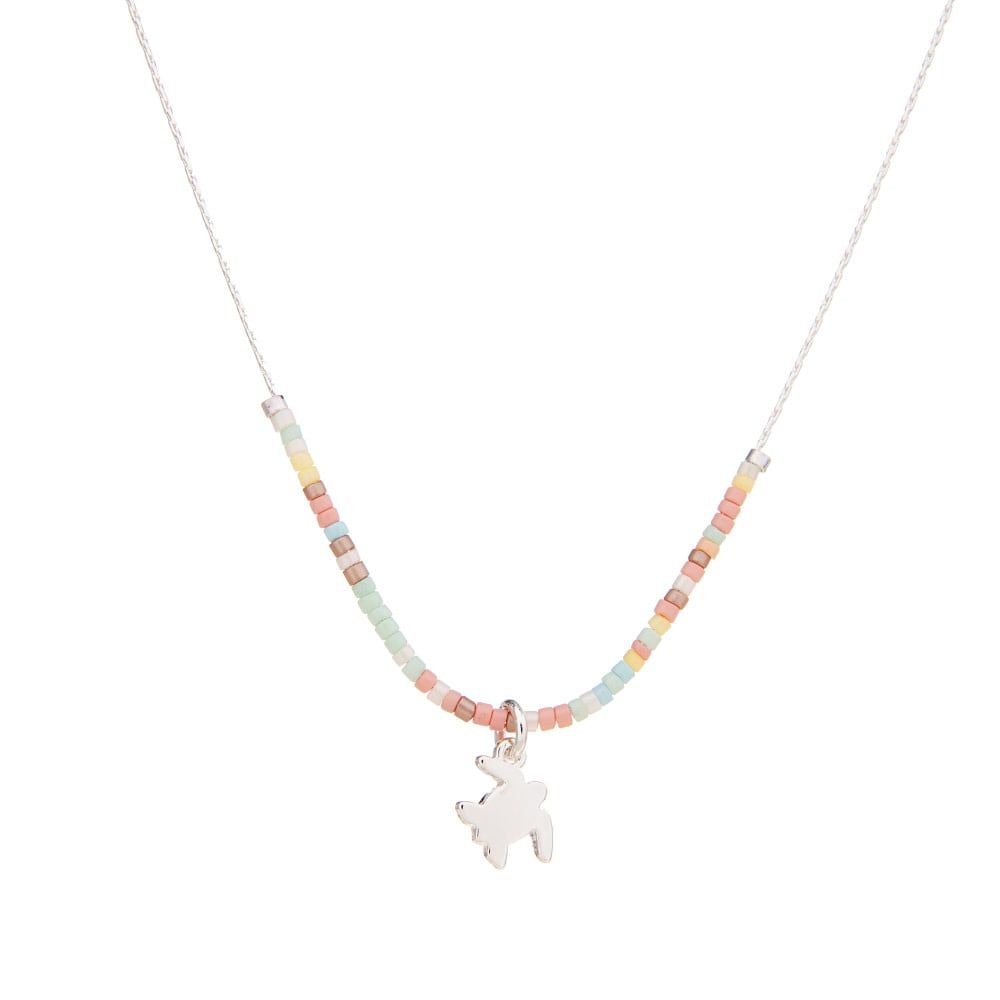 SEEDBEAD CHARM CHAIN NECKLACE TURTLE ADJUSTABLE