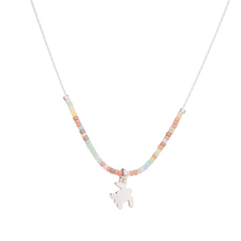 SEEDBEAD CHARM CHAIN NECKLACE TURTLE ADJUSTABLE