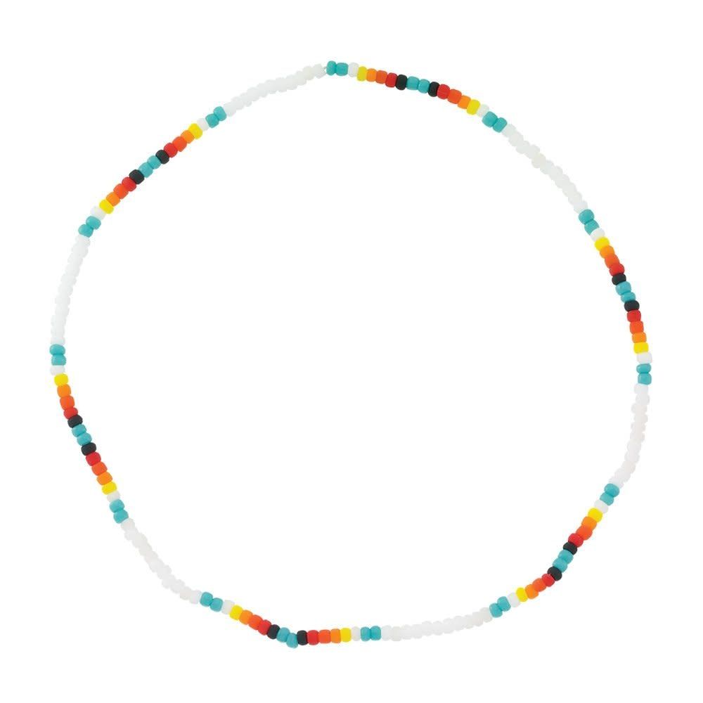 STRETCHY BEADED ANKLET OCEAN SUNSET ADJUSTABLE