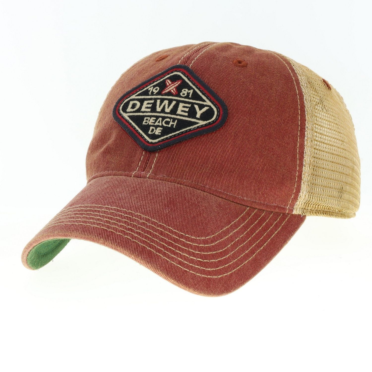 DEWEY LEGACY OLD FAVORITE TRUCKER HAT CARDINAL DIAMOND