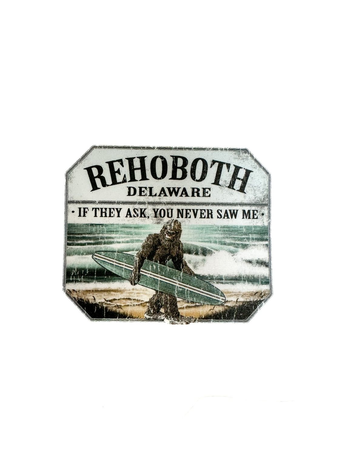 BEACH STICKER SURFING SASQUATCH