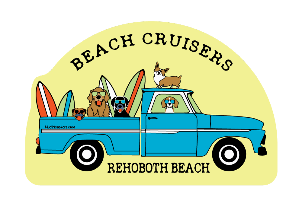 BEACH STICKER SLOW MOVING BEACH CRUISERS
