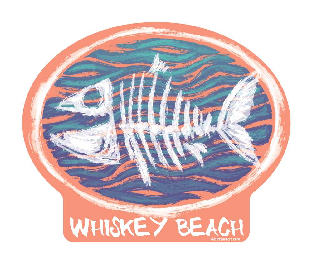 WHISKEY BEACH STICKER BONEFISH WAVES