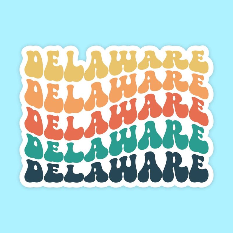 BEACH STICKER RETRO DELAWARE