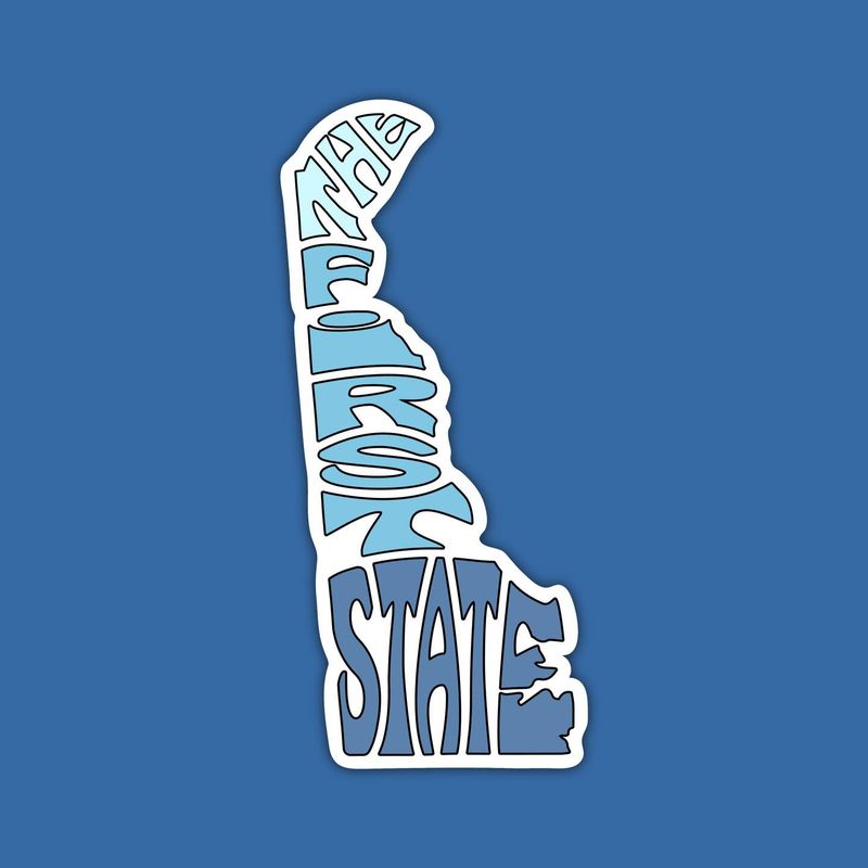 BEACH STICKER RETRO FIRST STATE BLUE