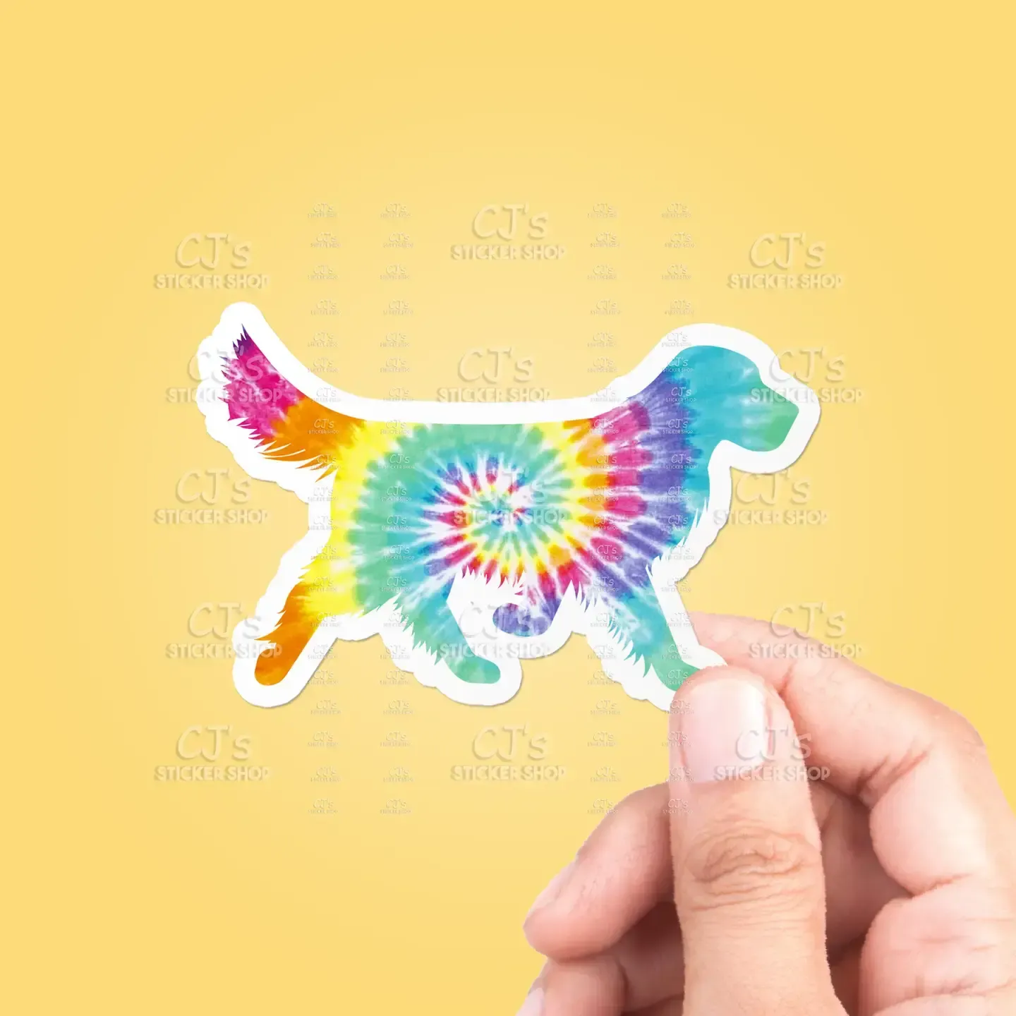 NOVELTY STICKER RAINBOW DOG