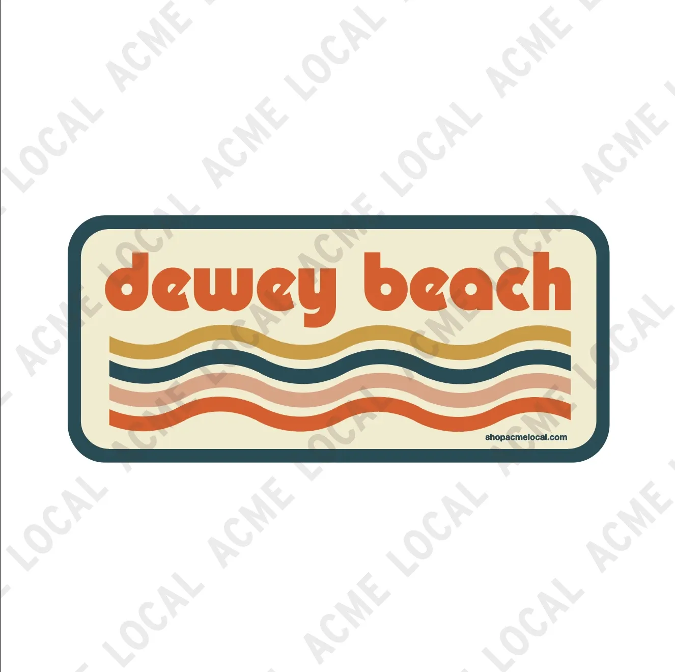 DEWEY BEACH STICKER RETRO WAVES