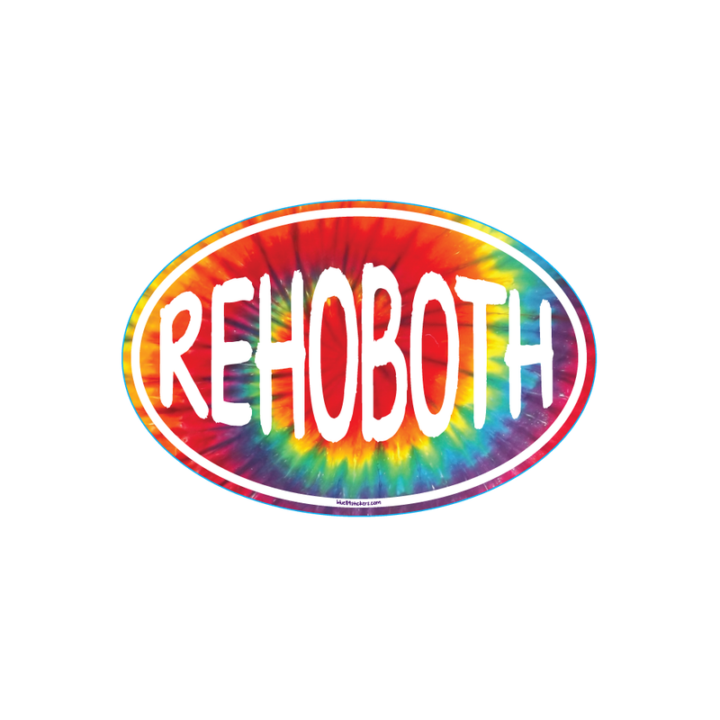 ACRYLIC MAGNET RAINBOW TIEDYE OVAL