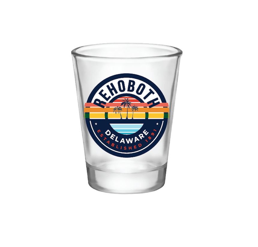 GLASS 1.5 OZ SHOT GLASS END GAME PALM