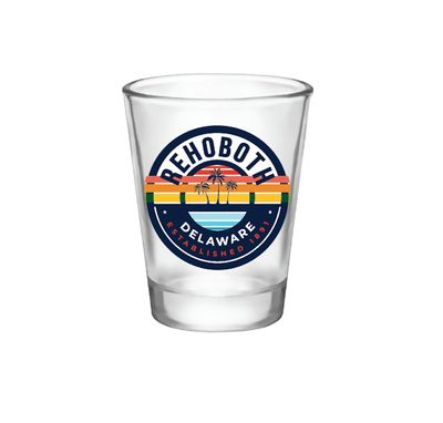 GLASS 1.5 OZ SHOT GLASS END GAME PALM