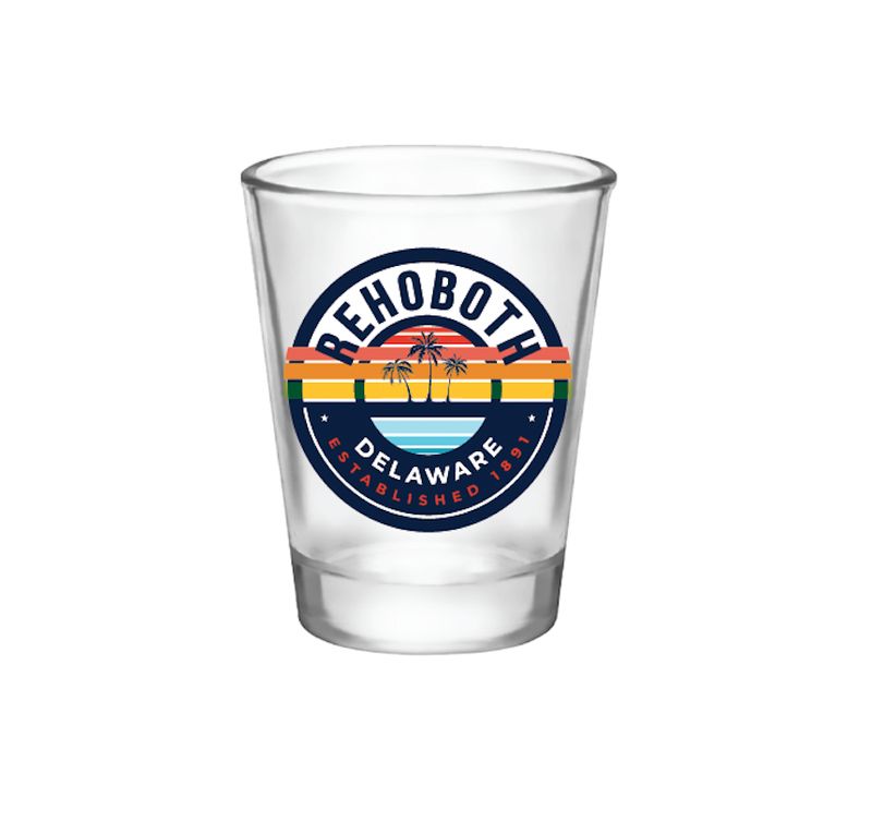 GLASS 1.5 OZ SHOT GLASS END GAME PALM