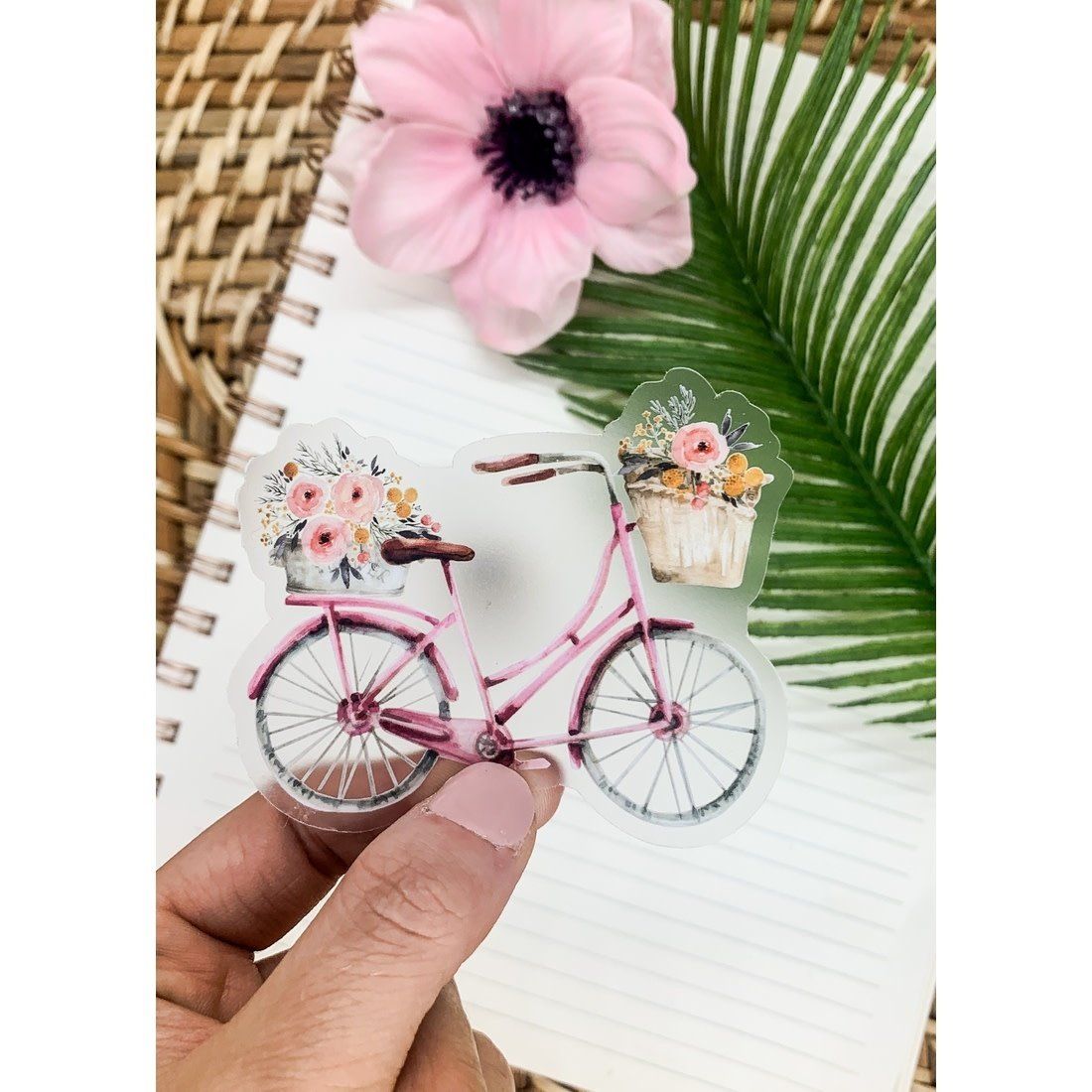 NOVELTY STICKER PINK BICYCLE