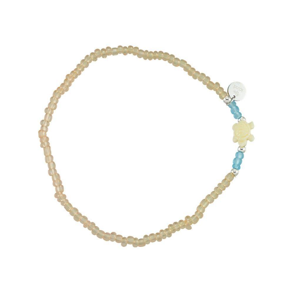 STRETCHY BEADED ANKLET RESIN TURTLE SEEDBEAD ADJUSTABLE