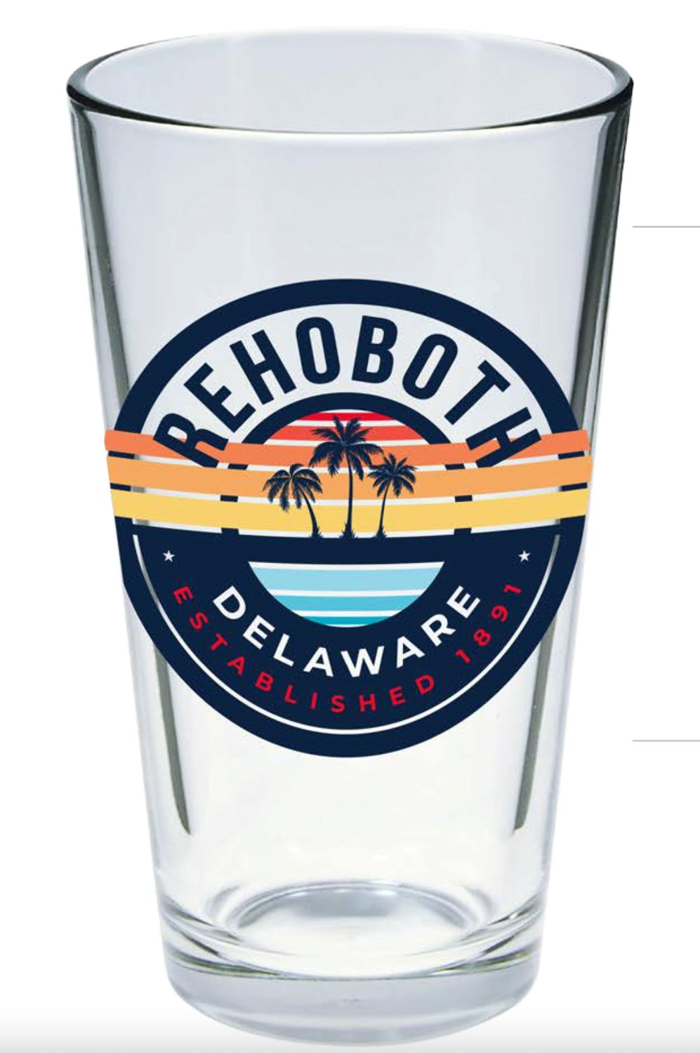 GLASS 16 OZ PINT GLASS END GAME PALM