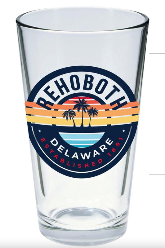 GLASS 16 OZ PINT GLASS END GAME PALM