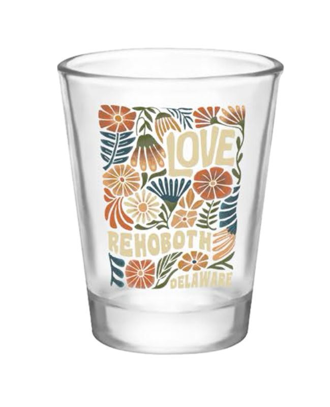 GLASS 1.5 OZ SHOT GLASS SPLENDID FLORAL