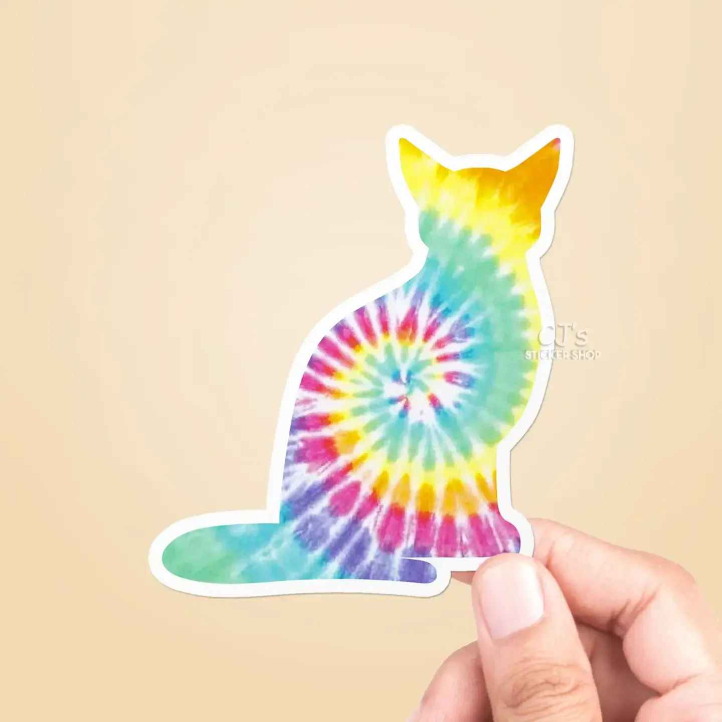 NOVELTY STICKER RAINBOW CAT