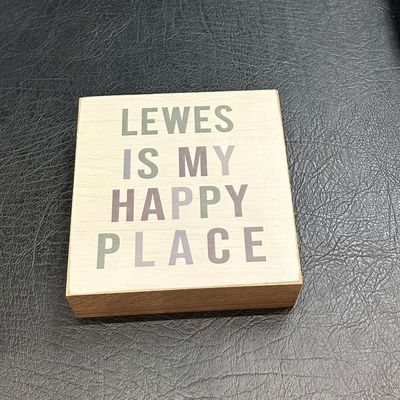 LEWES HAPPY PLACE BLOCK SIGN