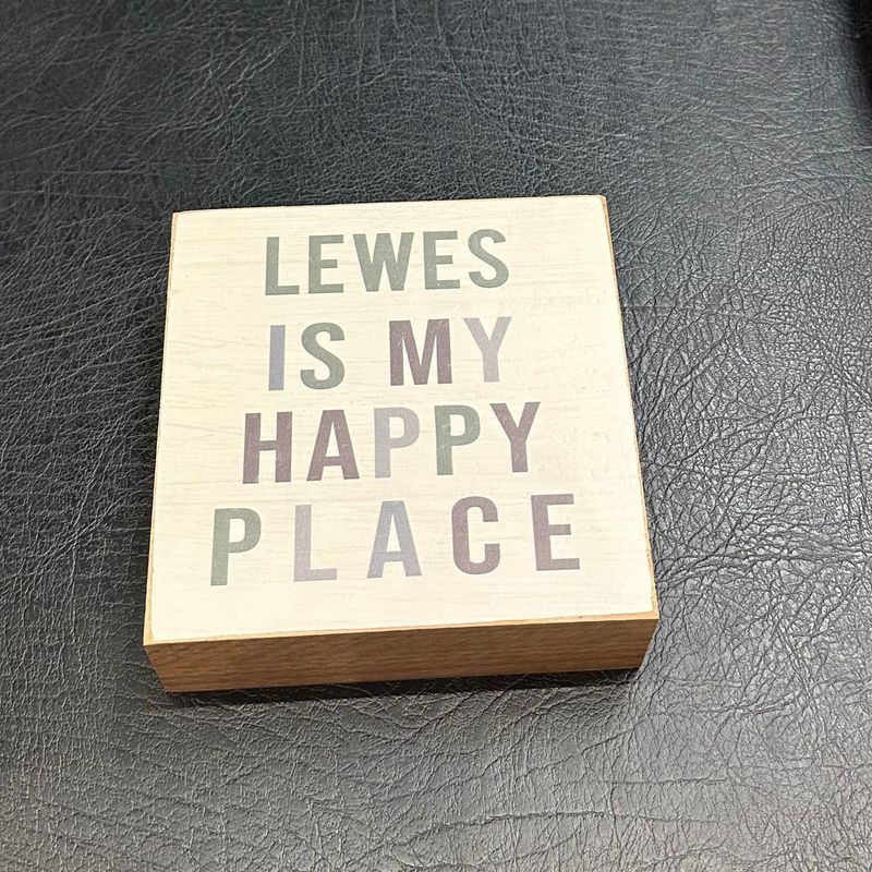 LEWES HAPPY PLACE BLOCK SIGN