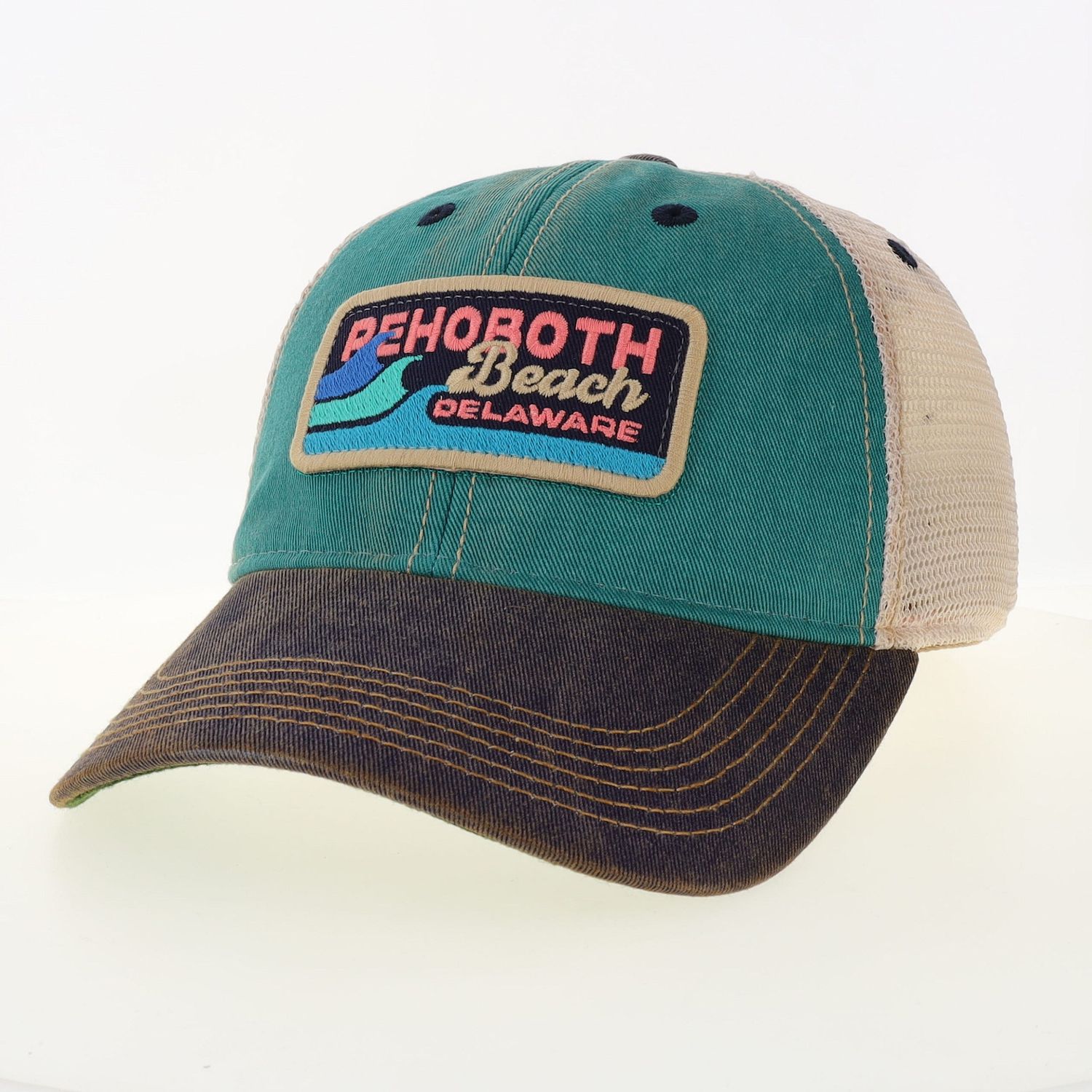 LEGACY OLD FAVORITE TRUCKER HAT AQUA SEGMENTED WAVE