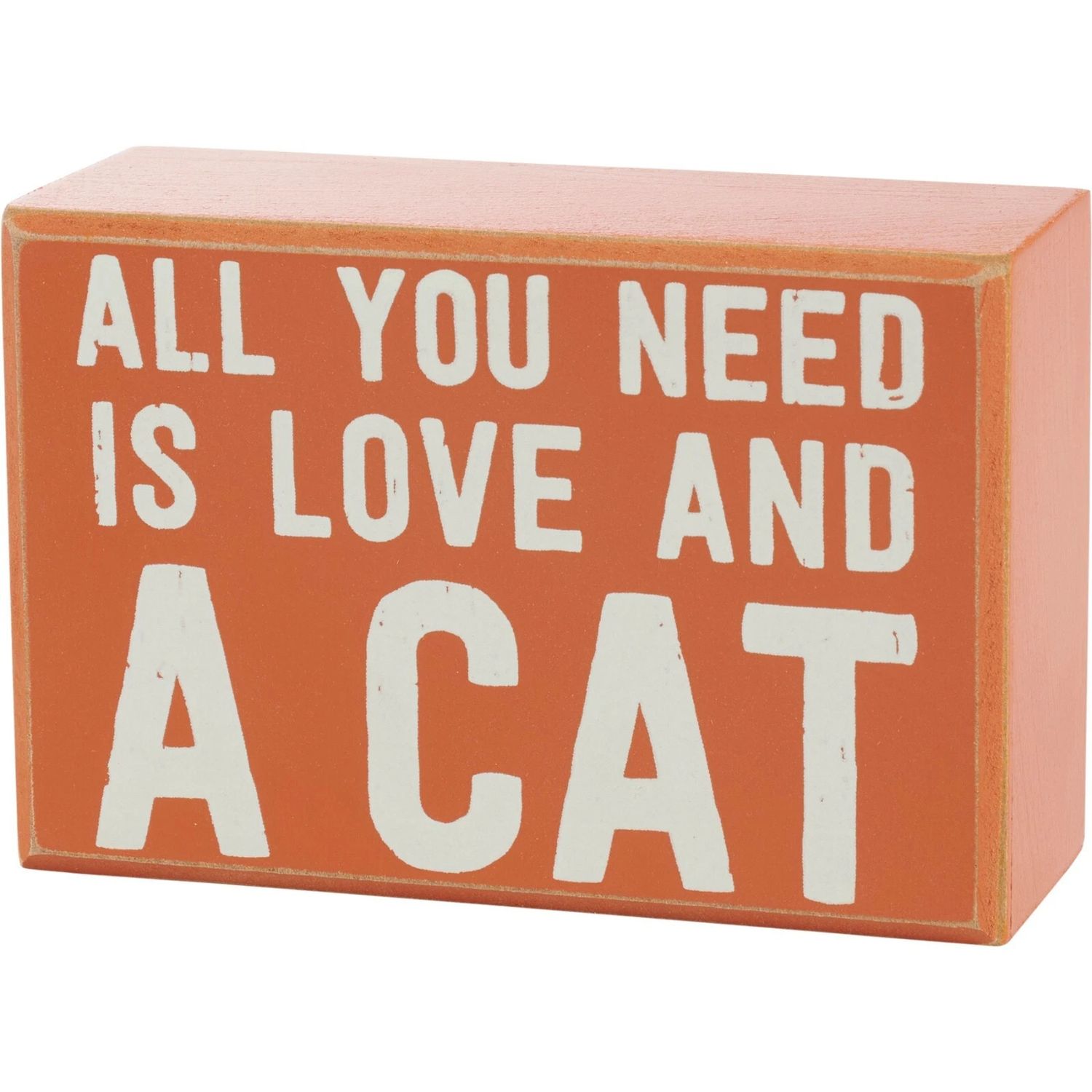 PET LOVER BLOCK SIGNS LOVE AND A CAT ORANGE