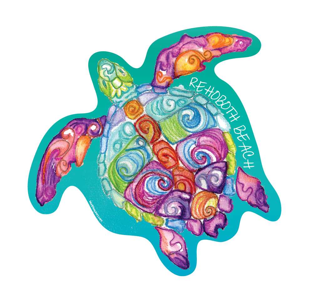 BEACH STICKER DIRECT DESCENT TURTLE