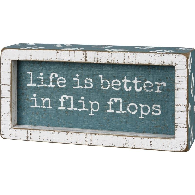 BEACH LOVER BLOCK SIGNS LIFE IS BETTER IN FLIP FLOPS